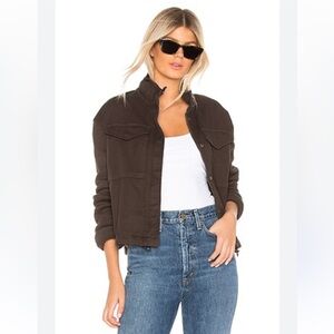 Crop Army Mixed Media Jacket in Faded Cast Iron
JAMES PERSE